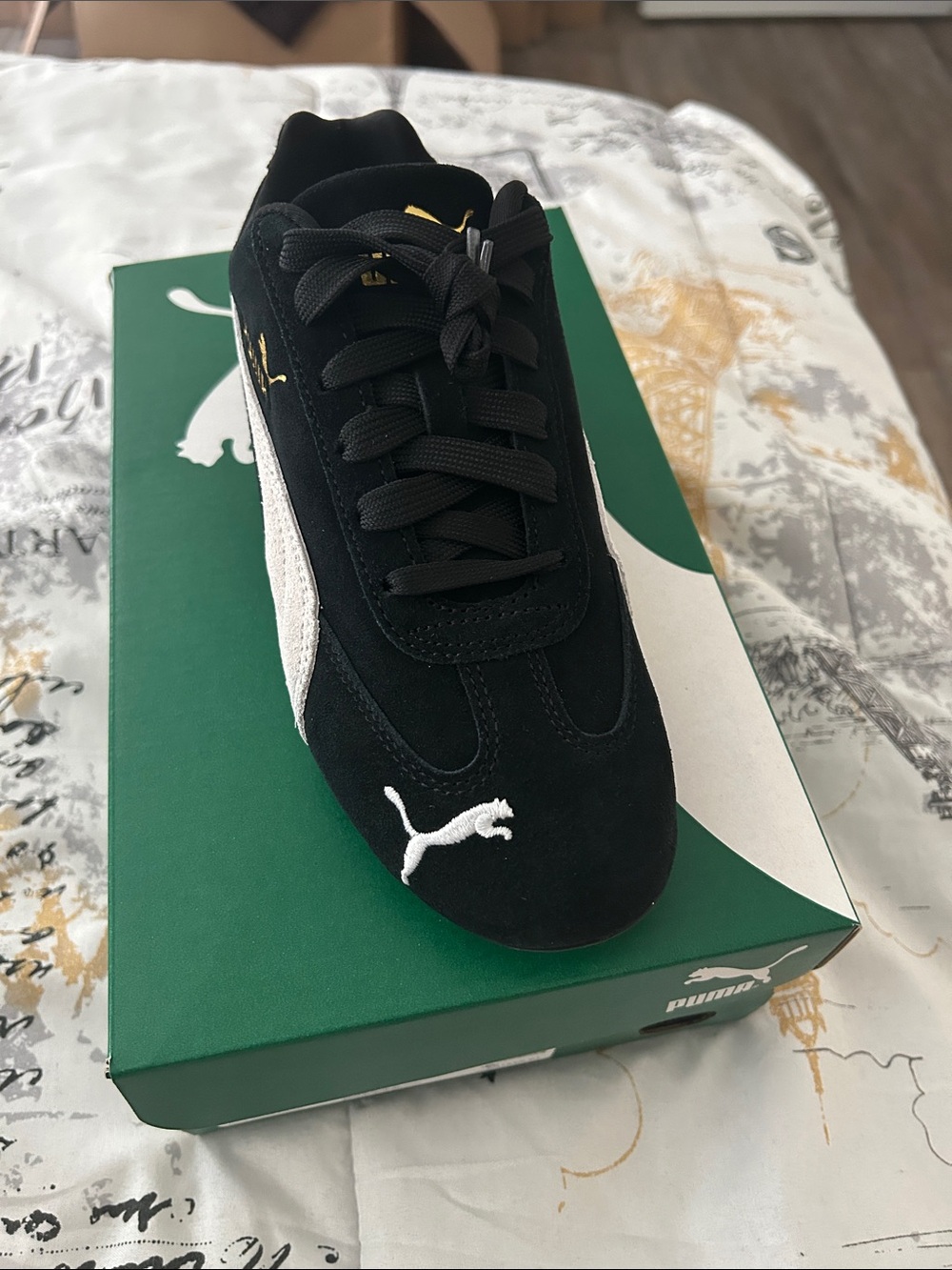 Puma Black & White Suede Kid’s Athletic Sneaker